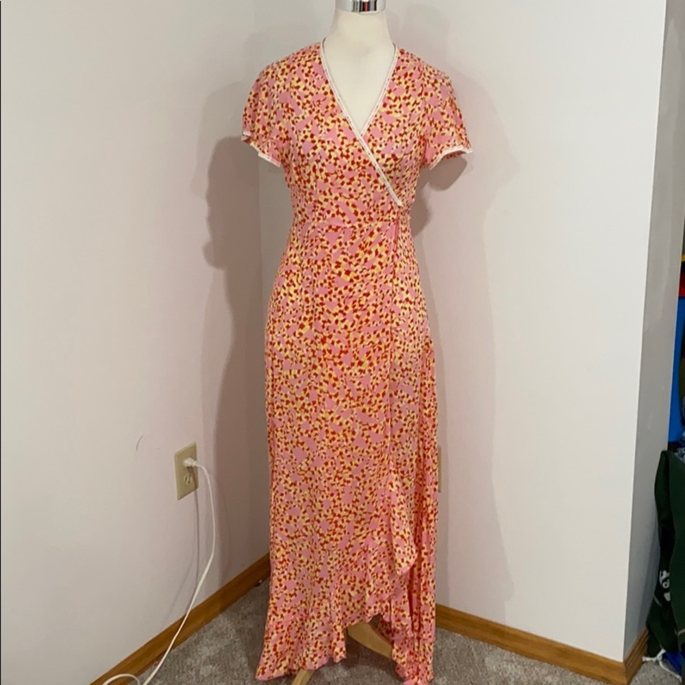 Poupette St Barth Pink and Orange Maxi Dress